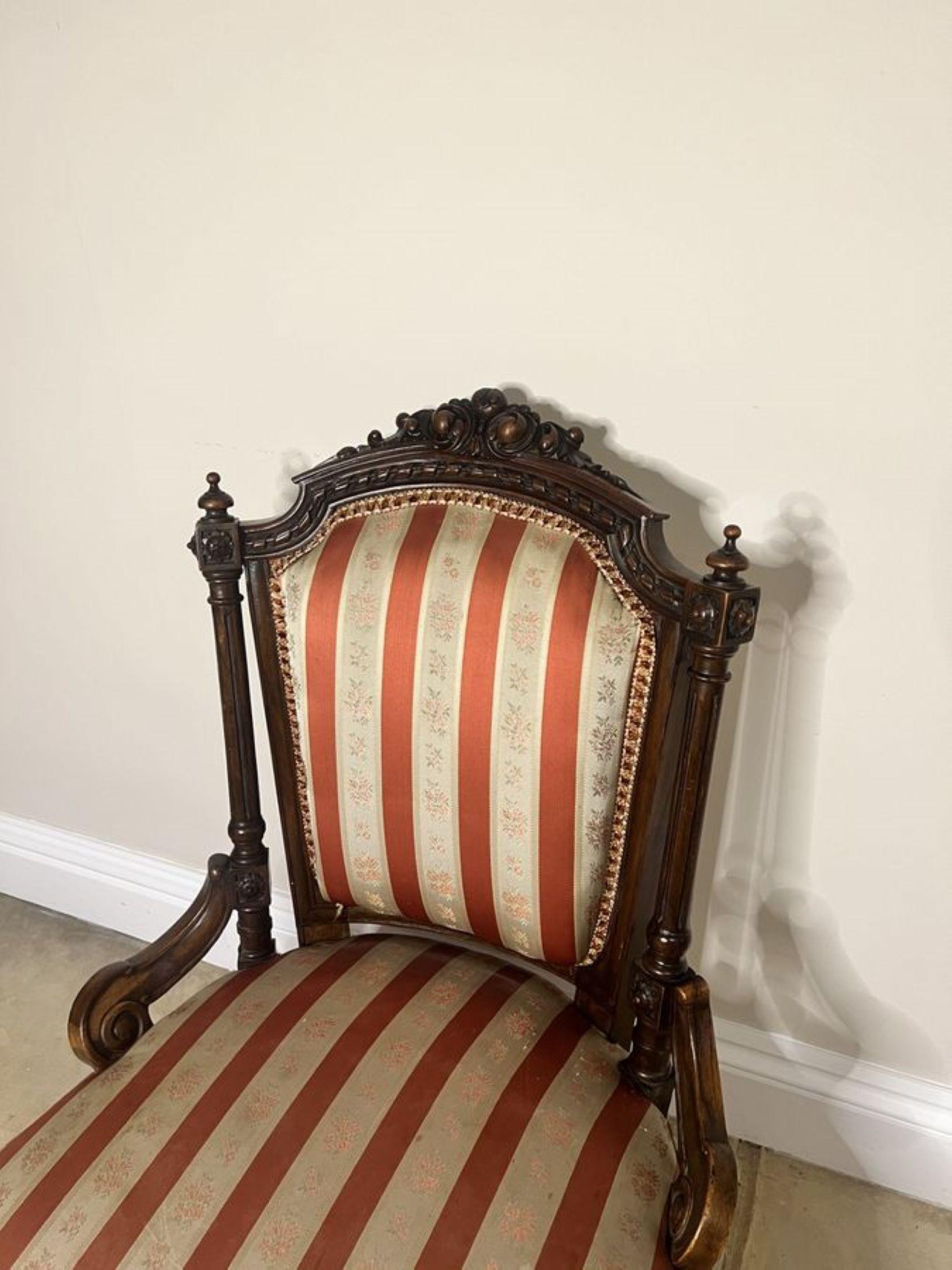 Stunning antique Victorian quality carved walnut ladies chair  For Sale 2
