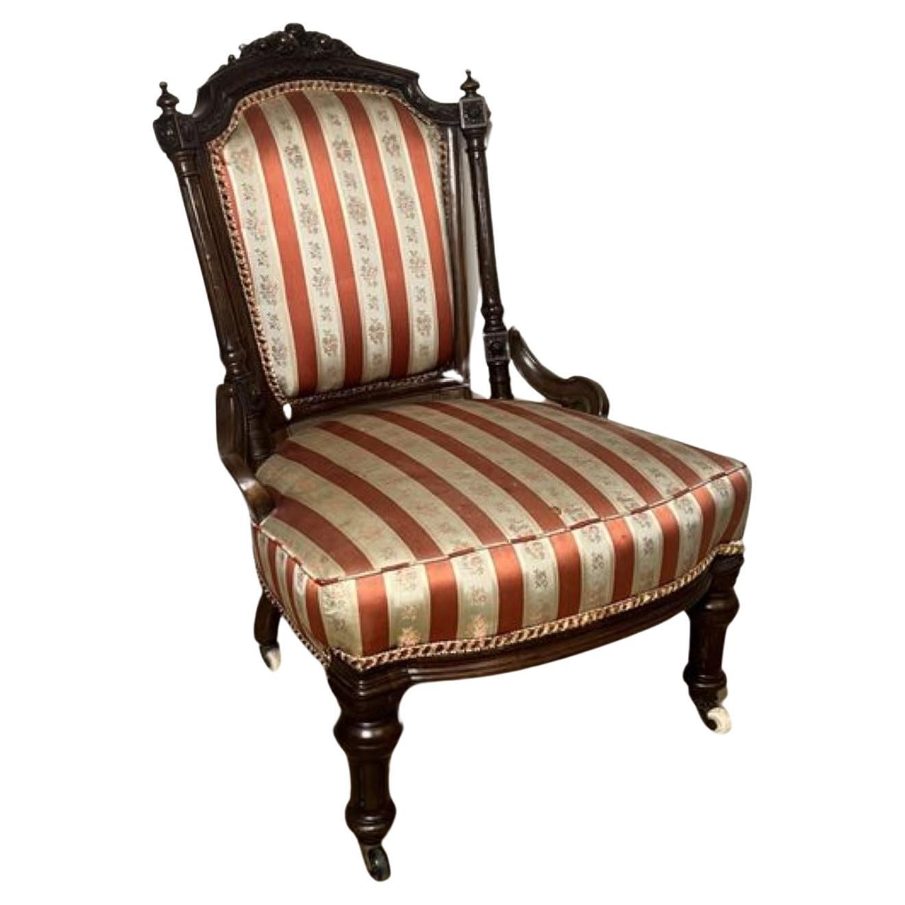 Atemberaubende antike viktorianische Qualität geschnitzt Nussbaum Damen Stuhl  im Angebot