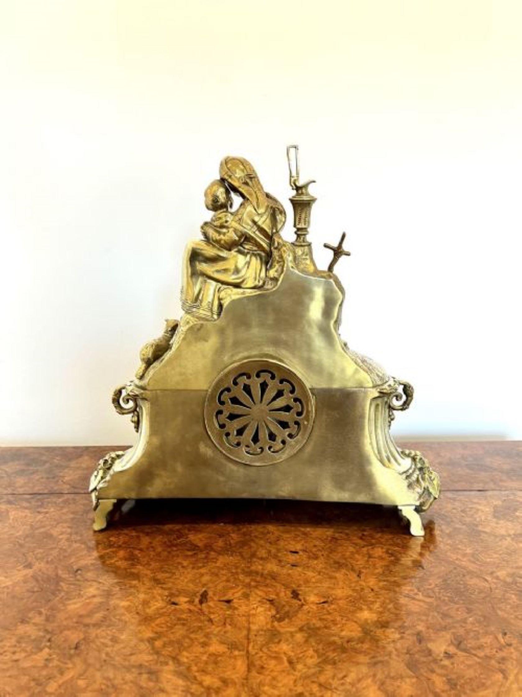 Stunning antique Victorian quality ornate brass mantle clock  For Sale 1