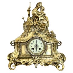 Atemberaubende antike viktorianische Qualität verziert Messing Mantel Uhr 