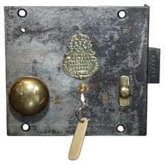 STUNNING ANTiQUE VICTORIAN RESTORED BRASS CHUBB & SON COAT OF ARMS DOOR LOCK