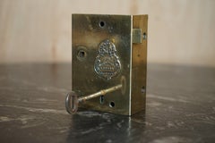 STUNNING ANTIQUE VICTORIAN RESTORED BRASS CHUBB AND SON's COAT OF ARMS DOOR LOCK