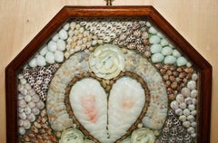 STUNNiNG VINTAGE SAILORS Style VALENTINE SHELL DISPLAY CASE WALL ART