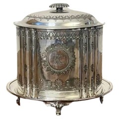 Stunning Antique Victorian silver plated biscuit barrel