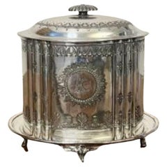 Stunning antique Victorian silver plated biscuit barrel