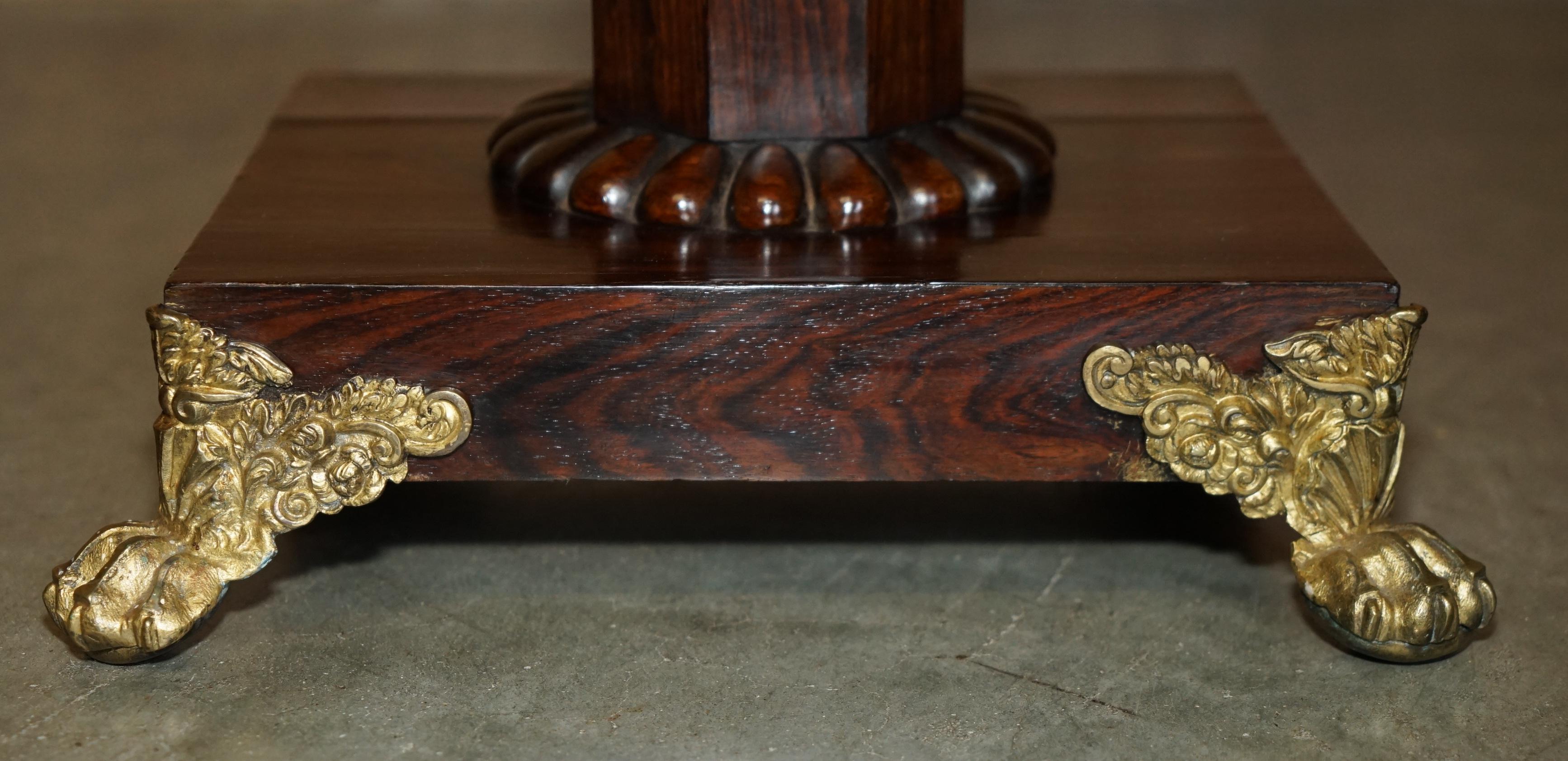 STUPENDO TAVOLO ANTICO IN LEGNO DURO DI WILLIAM IV 1830 CON PIEDI MONTATI IN ORMOLU in vendita 3