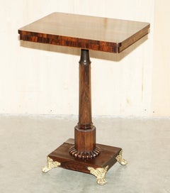STUNNING ANTIQUE WILLIAM IV 1830 HARDWOOD WiTH ORMOLU MOUNTED FEET SIDE TABLE