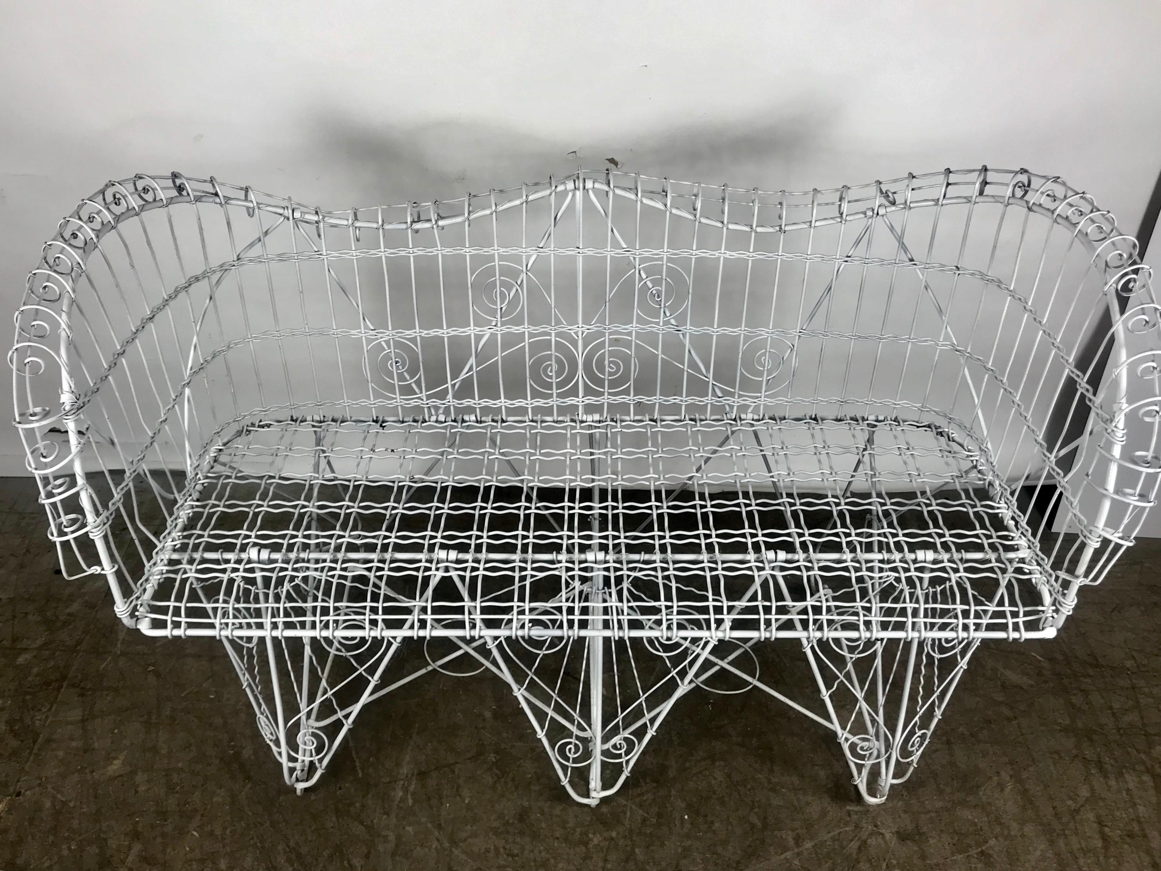 wire garden bench