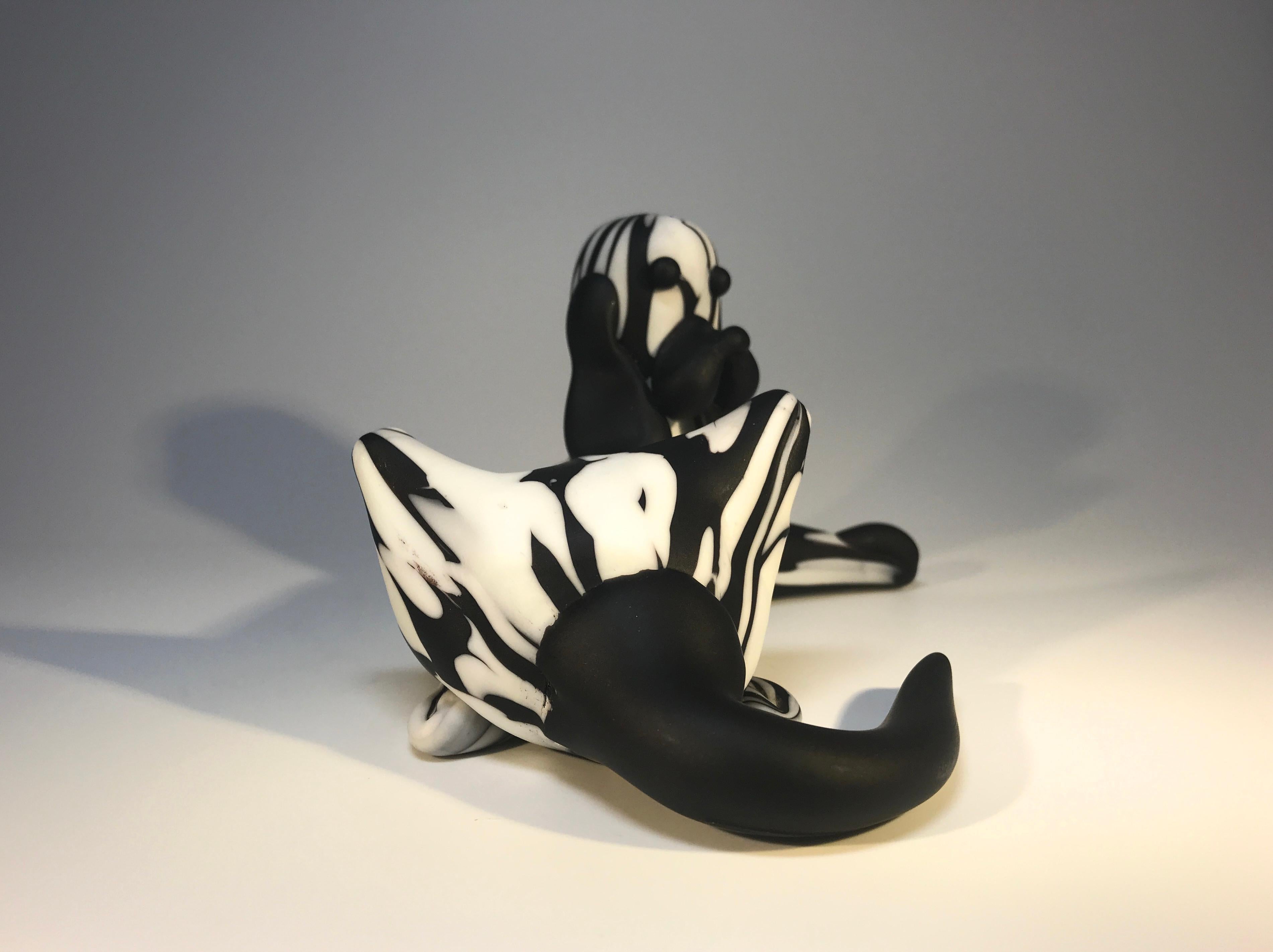 Stunning Archimede Seguso Fantasy Series, Bianco Nero Hound Dog Murano, 1950s In Good Condition In Rothley, Leicestershire