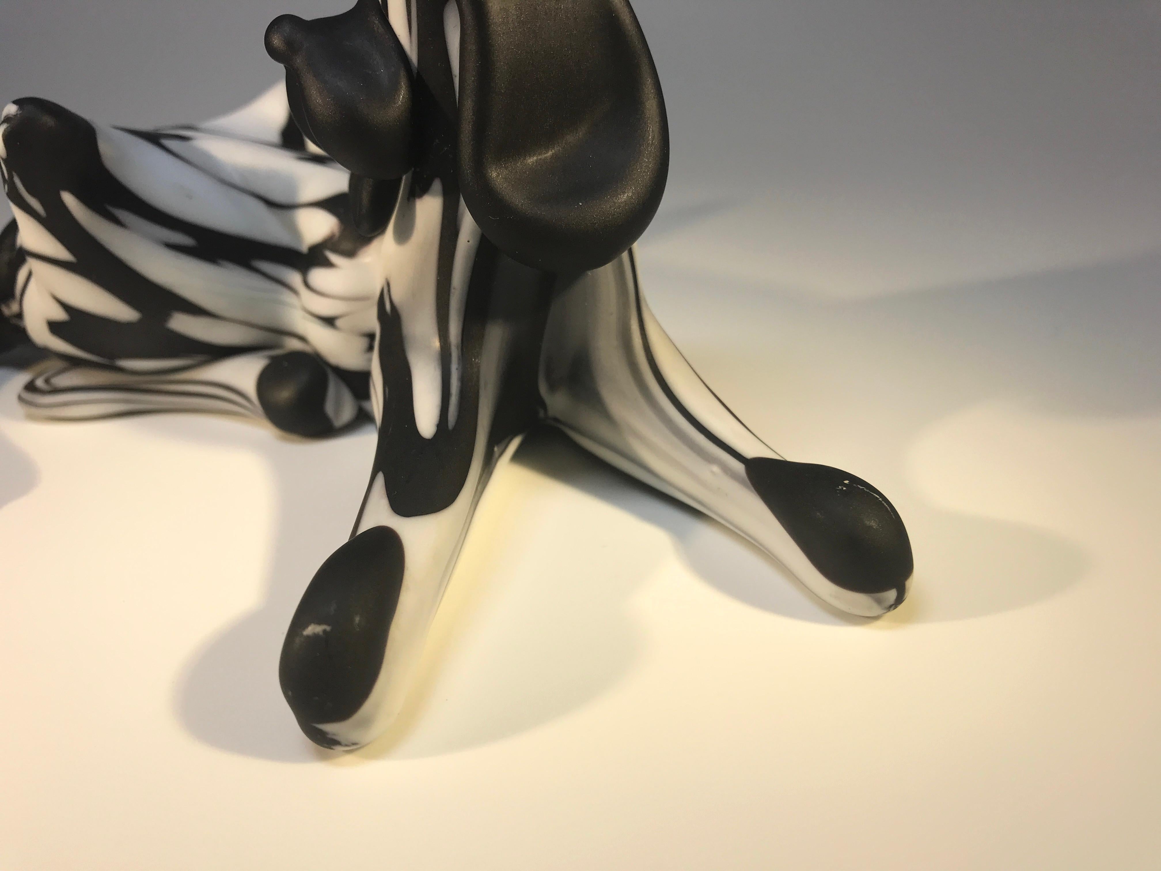 Stunning Archimede Seguso Fantasy Series, Bianco Nero Hound Dog Murano, 1950s 1