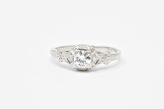 Stunning Art Deco 0.50 CTW Diamond Platinum Engagement Ring