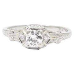 Stunning Art Deco 0.50 CTW Diamond Platinum Engagement Ring
