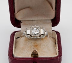 Stunning Art Deco .65 Carat Solitaire Diamond Ring