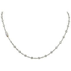 Stunning Art Deco 6.54 Carat Diamond Platinum Link Necklace, circa 1925