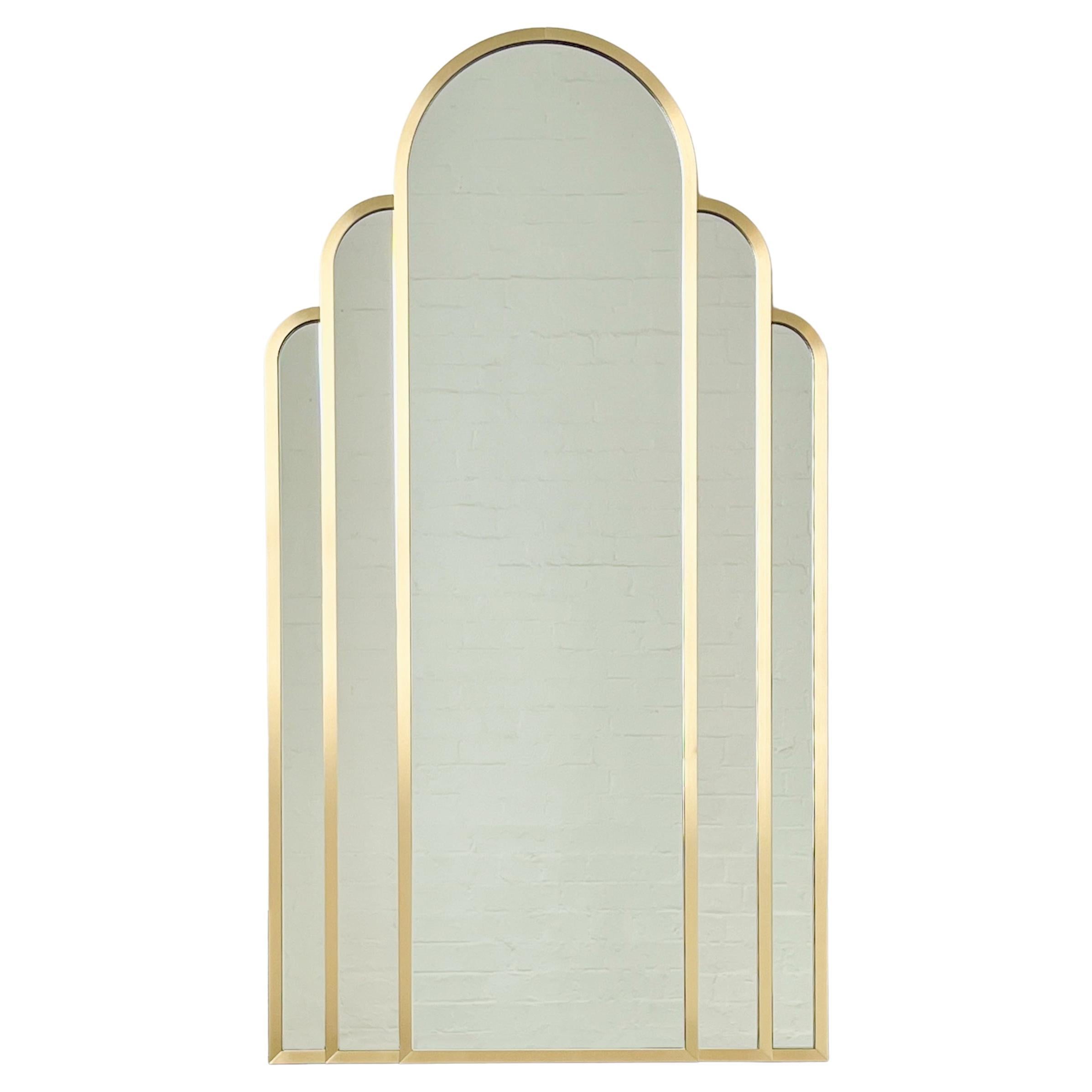 Atemberaubender handgefertigter Art Deco Mirror mit Messingrahmen - Vintage Serie
