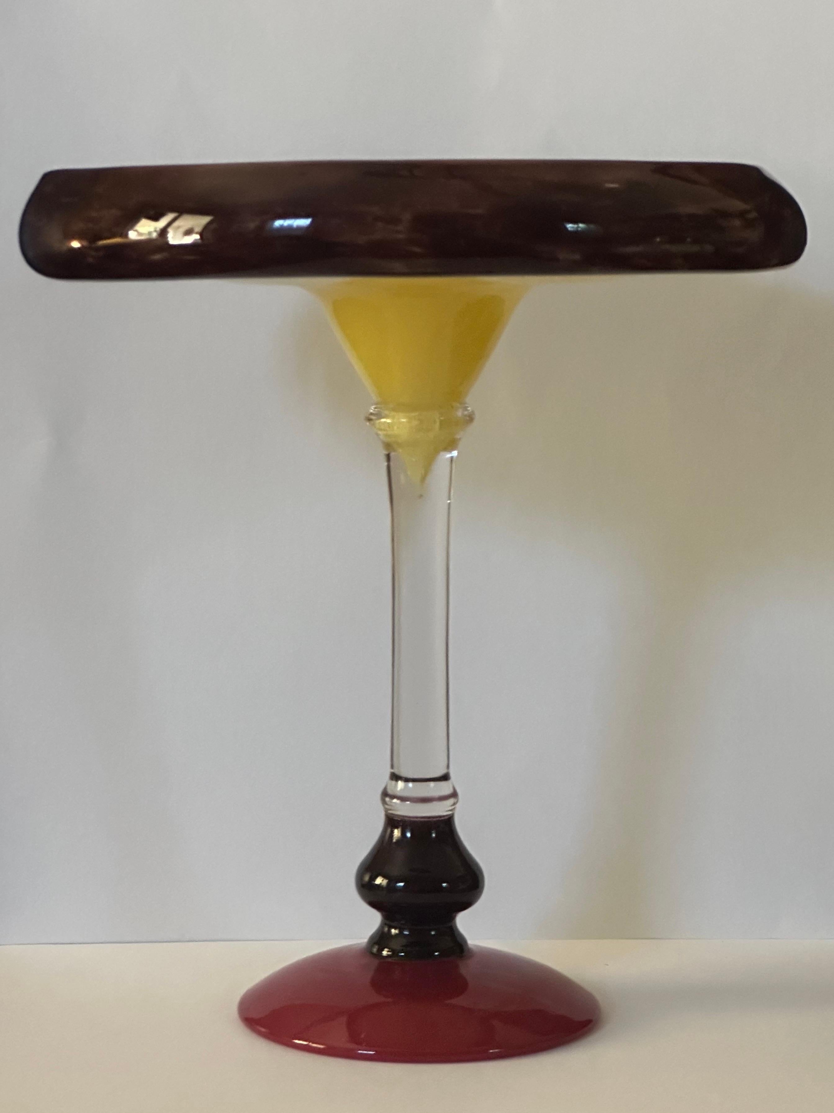 Stunning Art Deco Art Glass Tazza from 