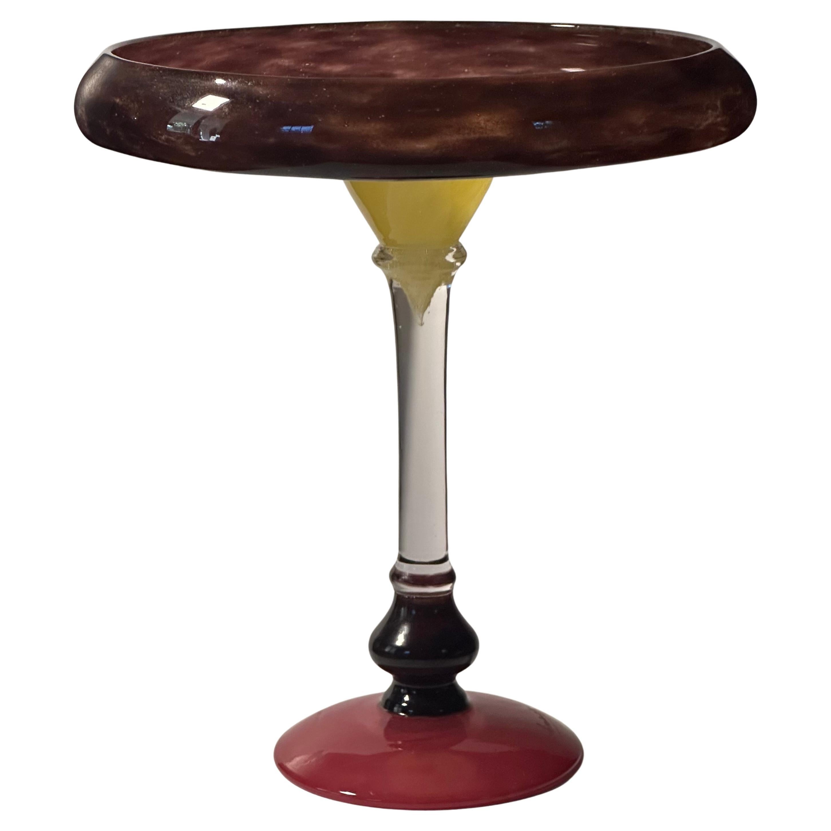 Stunning art deco art glass tazza from the 