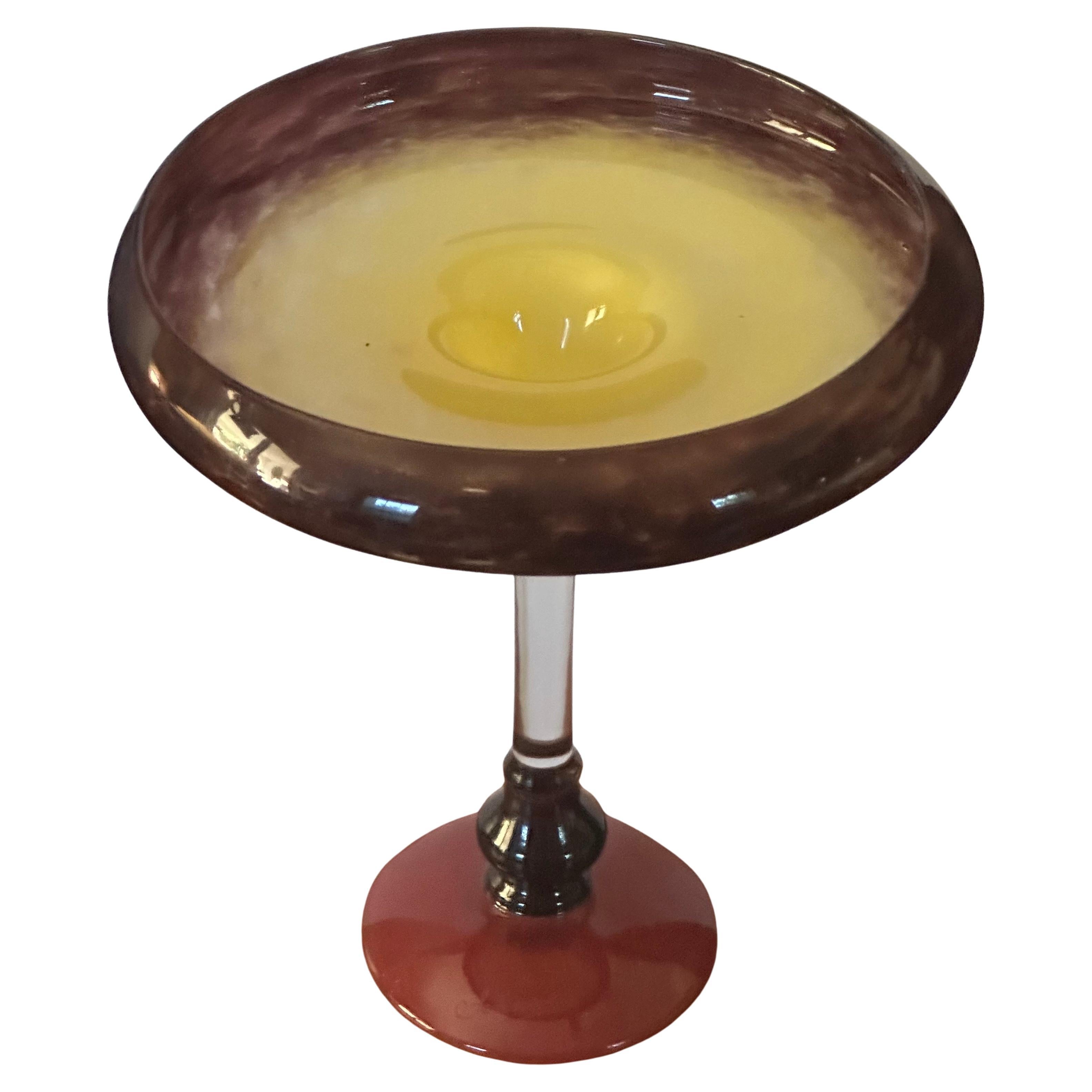 Stunning Art Deco Art Glass Tazza from 