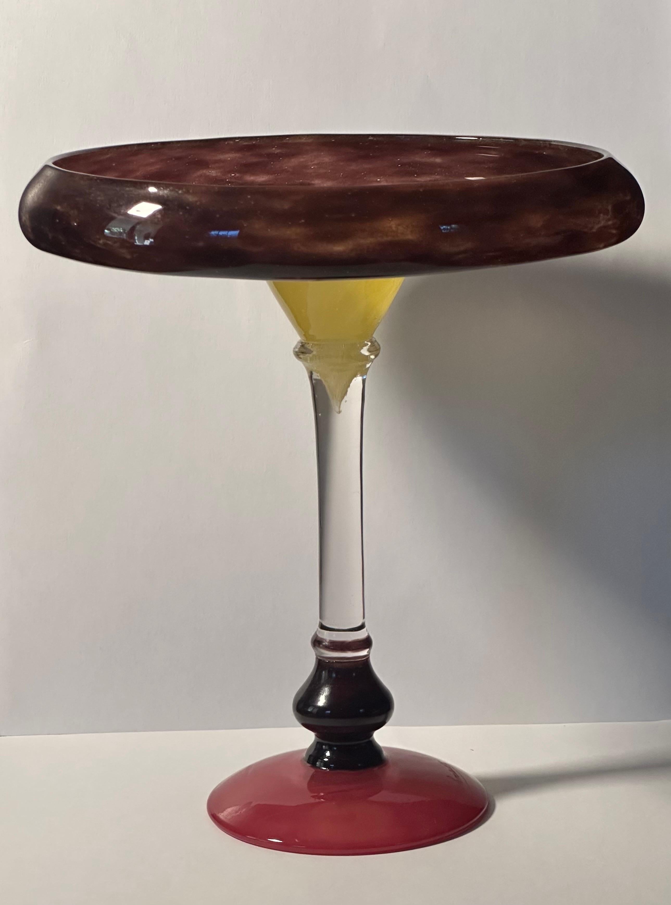 Stunning Art Deco Art Glass Tazza from 