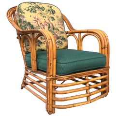 Stunning Art Deco Bamboo /Rattan Lounge Chair, Tropitan