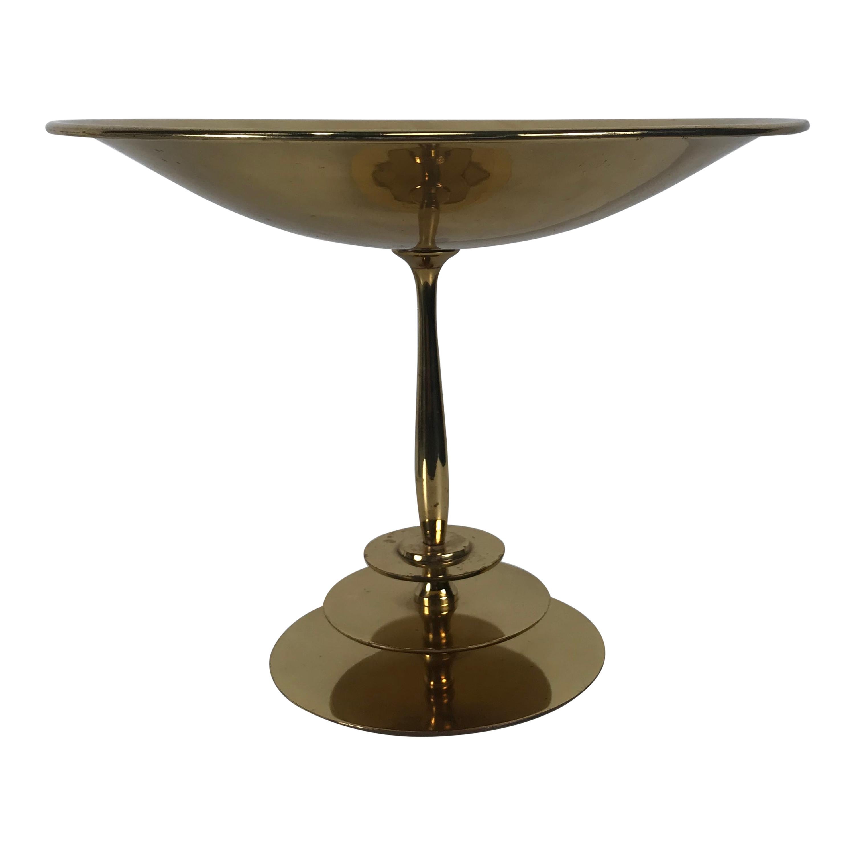 Stunning Art Deco Brass Compote/Centerpiece by A.G. Bunge, Germany For Sale