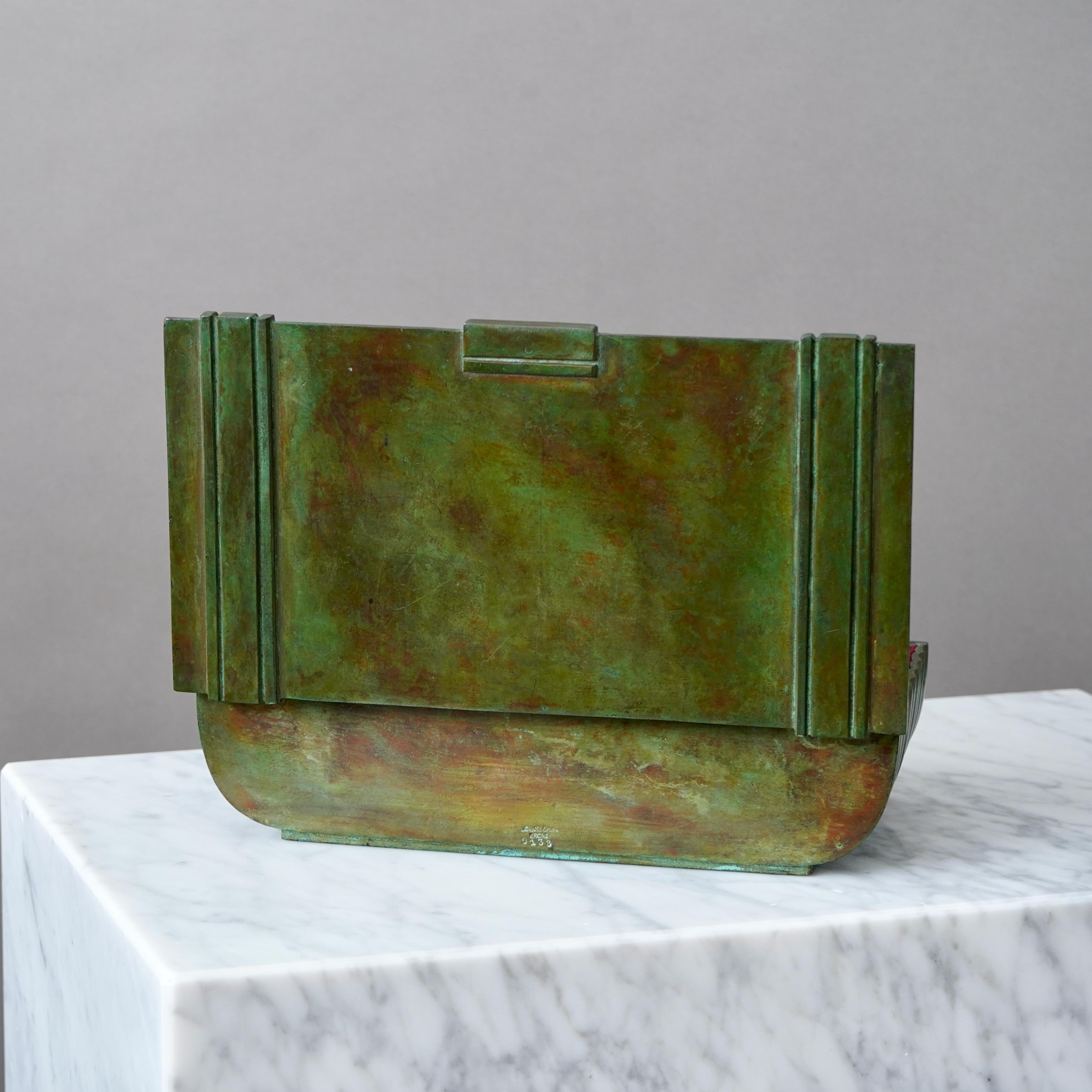 Superbe boîte à bijoux Art déco en bronze de Sune Backstrom, Suède, années 1920 en vente 4