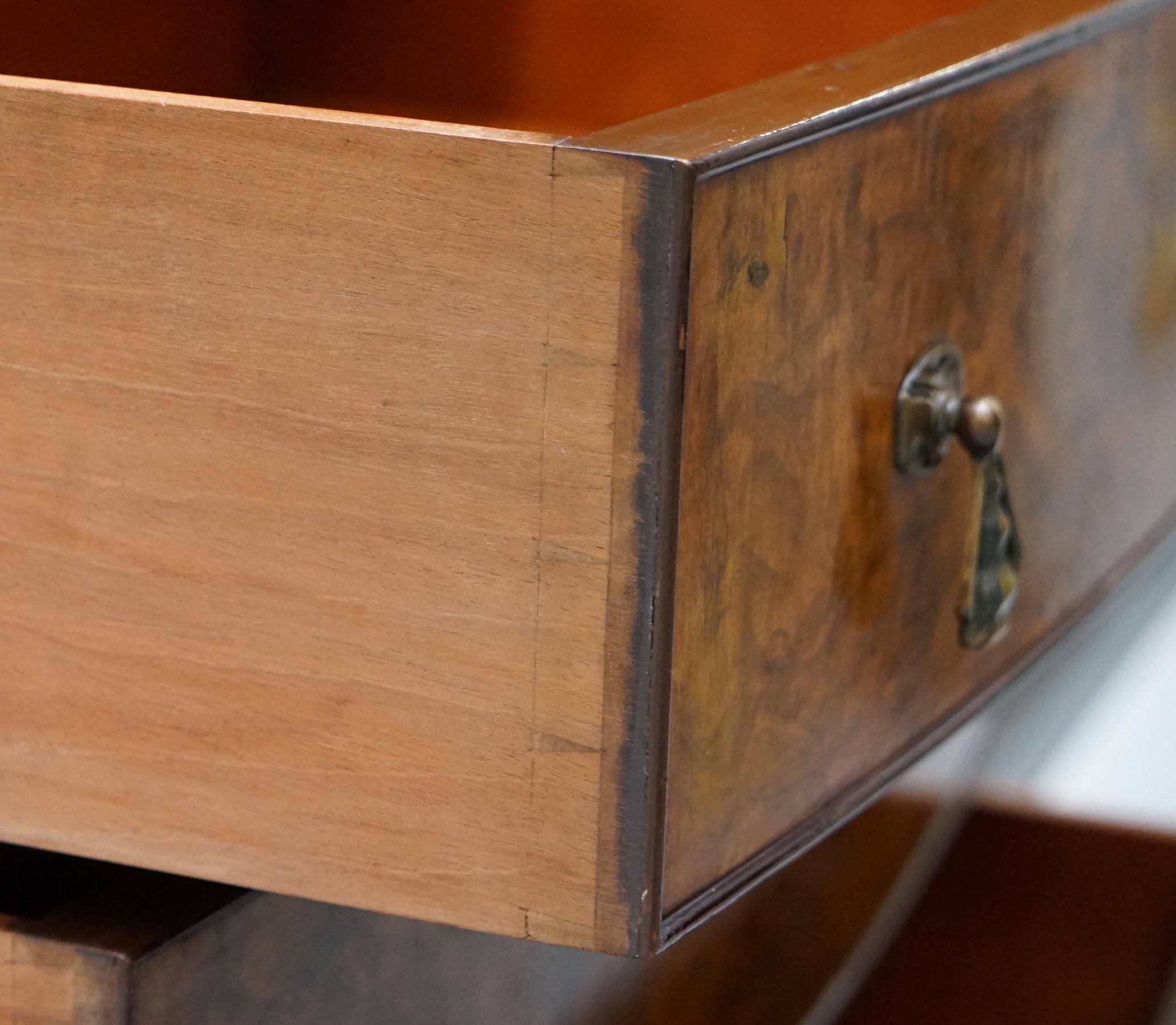 Stunning Art Deco Burr Walnut Cabinet Cupboard Chest of Drawers Drinks Unit 15