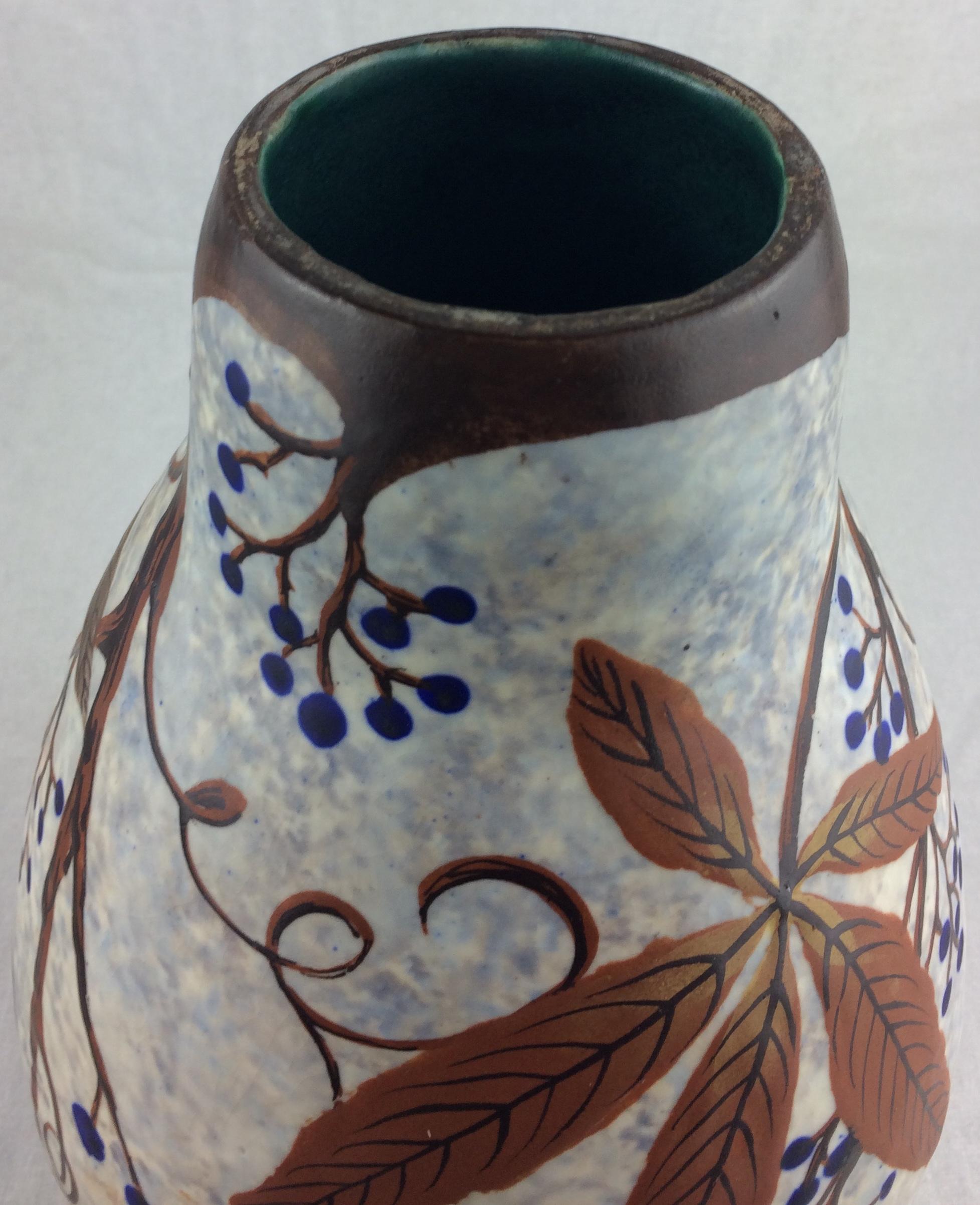 Vase en céramique Art Déco français de Louis Auguste Dage en vente 1