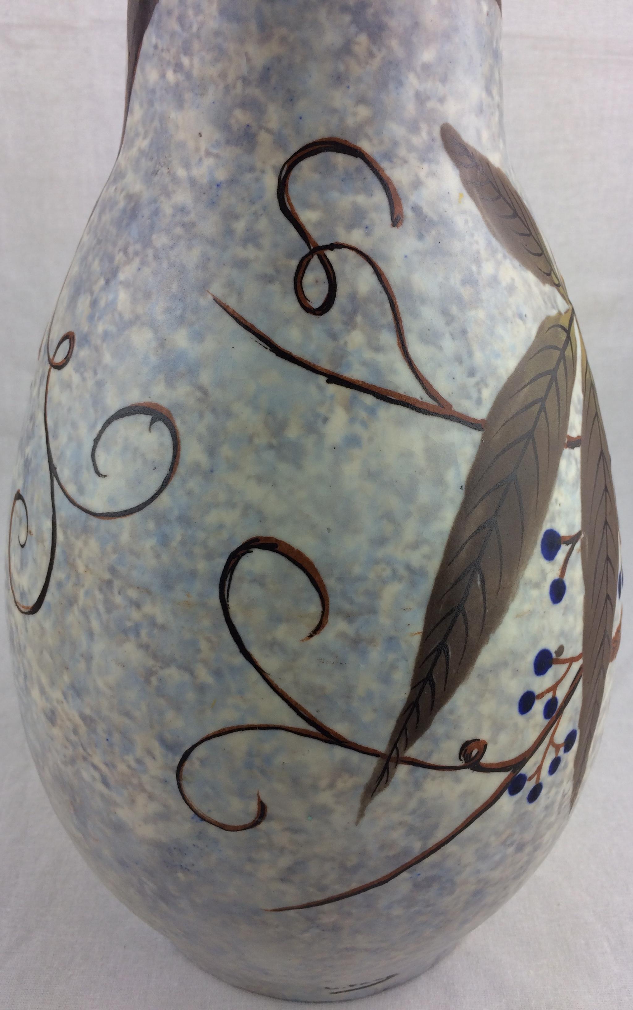 French Art Deco Ceramic Vase by Louis Auguste Dage In Good Condition For Sale In Miami, FL