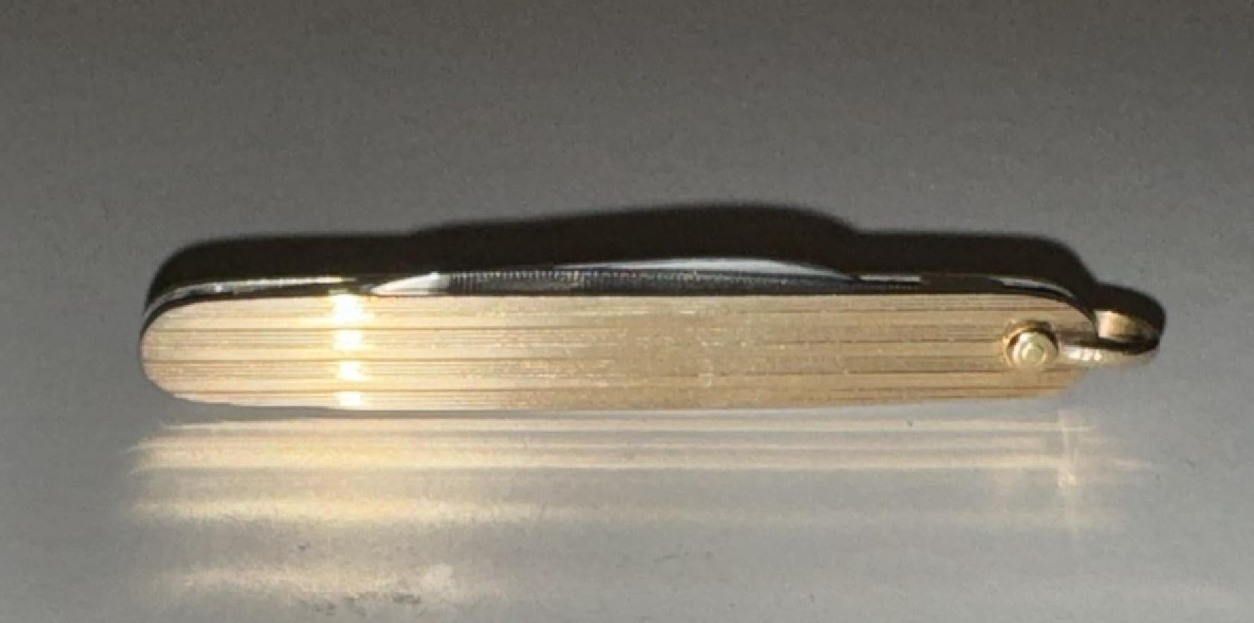ÉCLAIRCISSANT PINCEAU ART DECO CIRCA 1920 14K GOLD TIFFANY & CO HALLMARKED NAIL FILE en vente 3