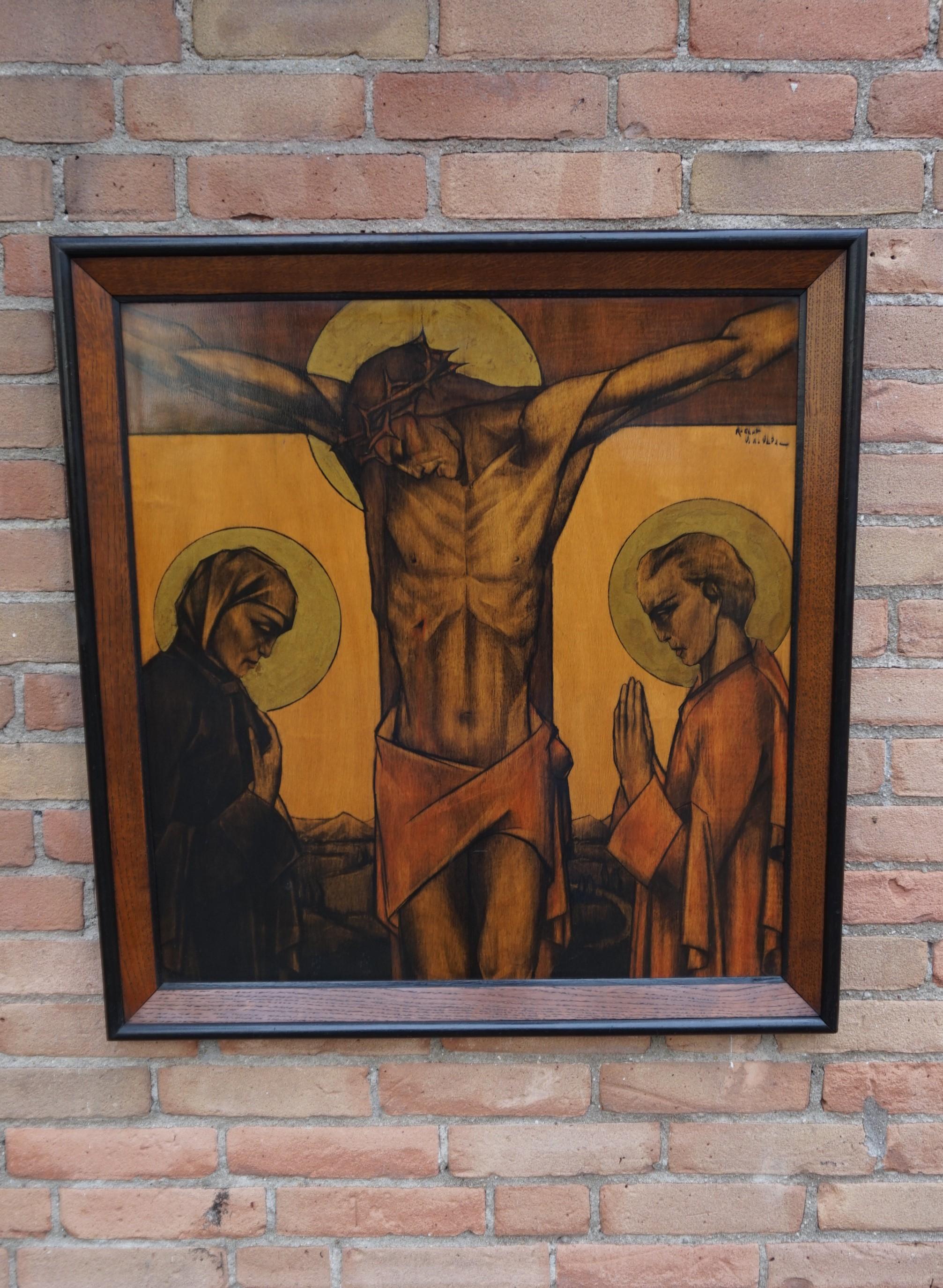 Unique and beautifully stylized, Art Deco work of religious art.

Over the centuries this famous religious scene has inspired many great artists to create their own interpretation. For us to have been able to acquire this unique and top quality Art