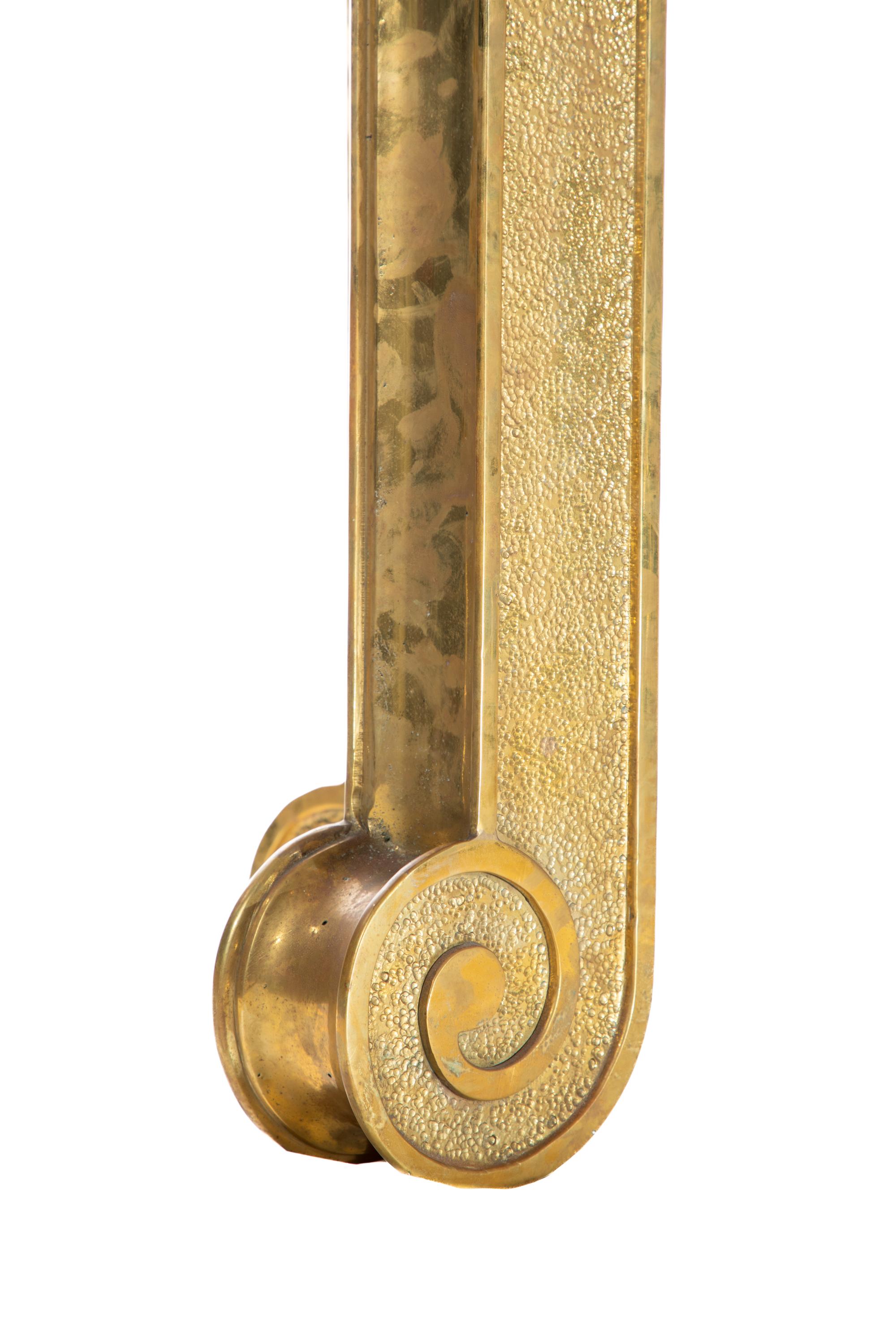 Atemberaubender Art-Déco-Konsolentisch aus vergoldeter Bronze mit Marmorplatte im Zustand „Gut“ im Angebot in Dallas, TX