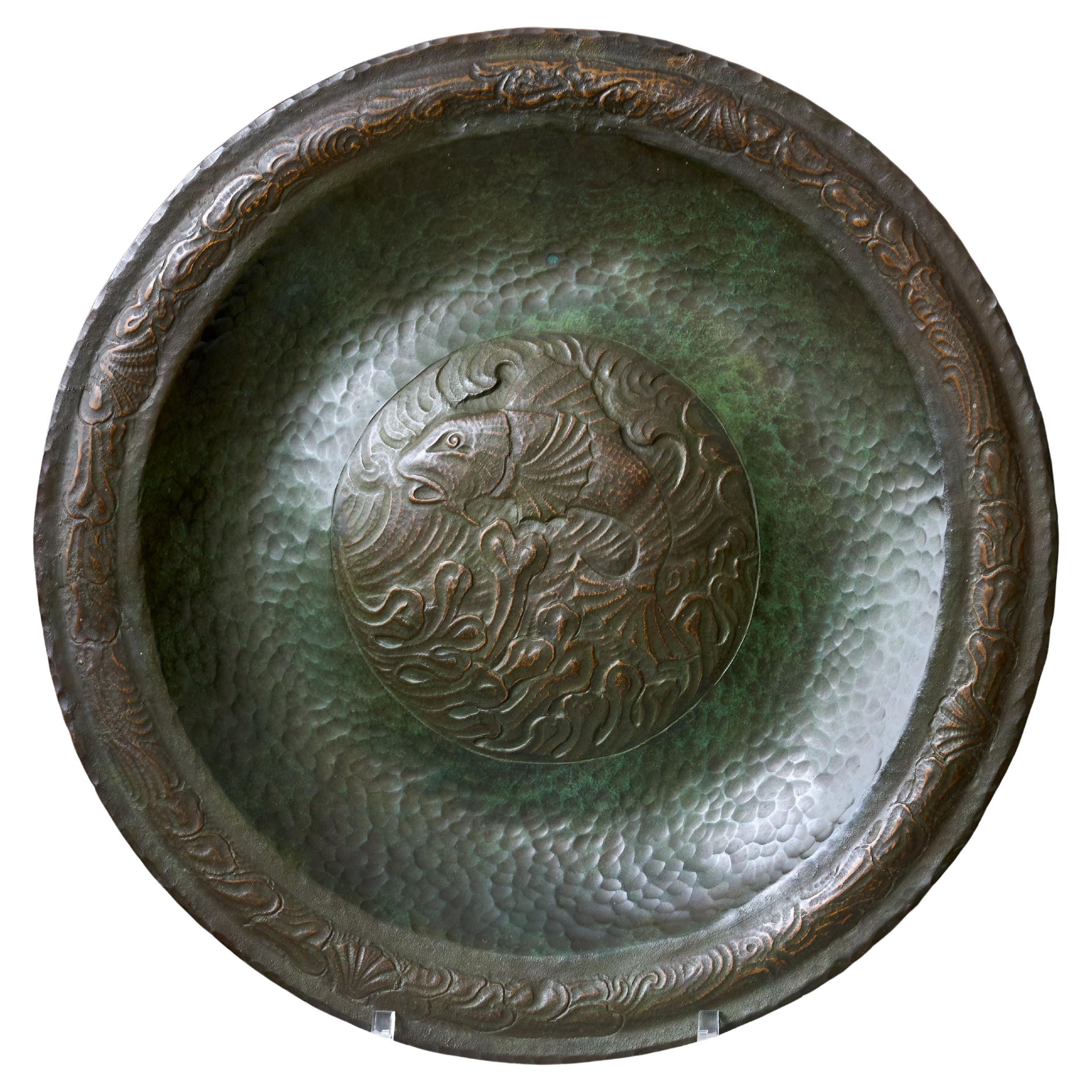 Stunning Art Deco / Jugend Bronze Dish by Unknown Scandinavian Designer, 1920s