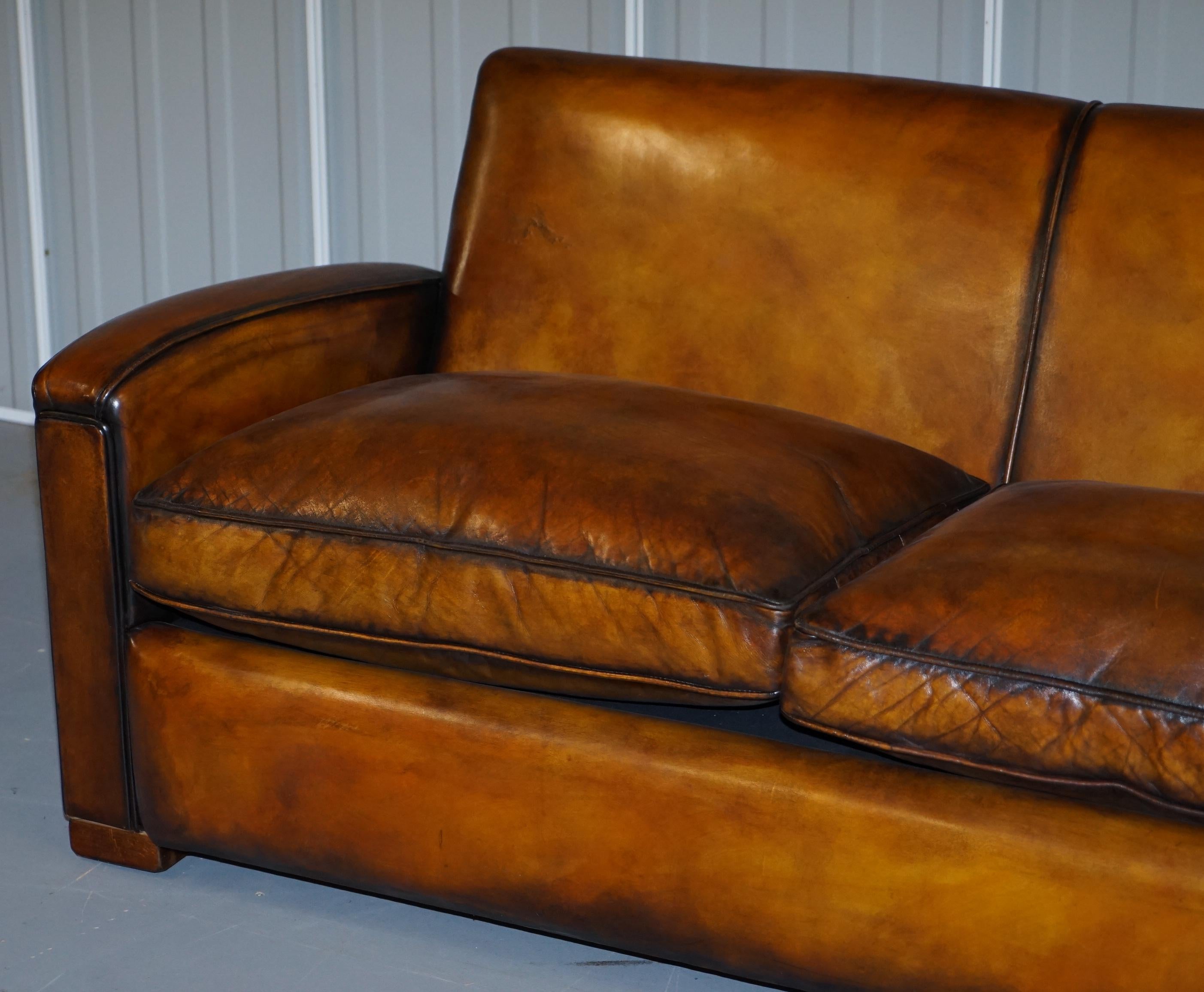 art deco leather couch
