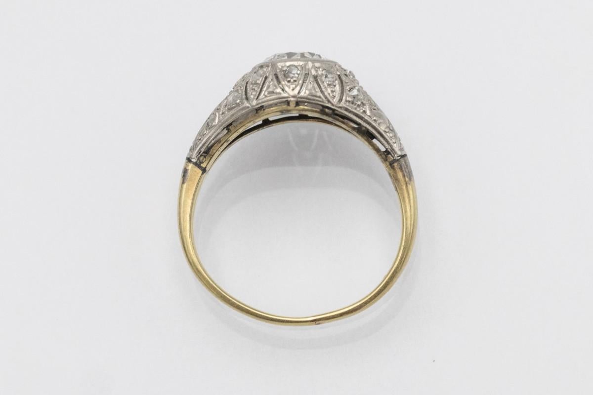 Superbe bague Art Déco avec un diamant de taille ancienne de 1,00ct, circa 1920/1930 en vente 2