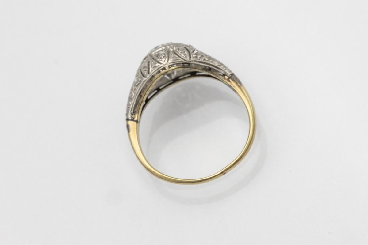 Superbe bague Art Déco avec un diamant de taille ancienne de 1,00ct, circa 1920/1930 en vente 3