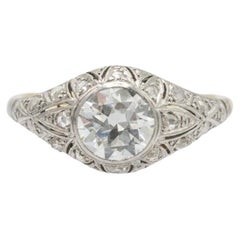 Atemberaubender Art-Déco-Ring mit 1,00ct alt-europäischem Diamantschliff, um 1920/1930
