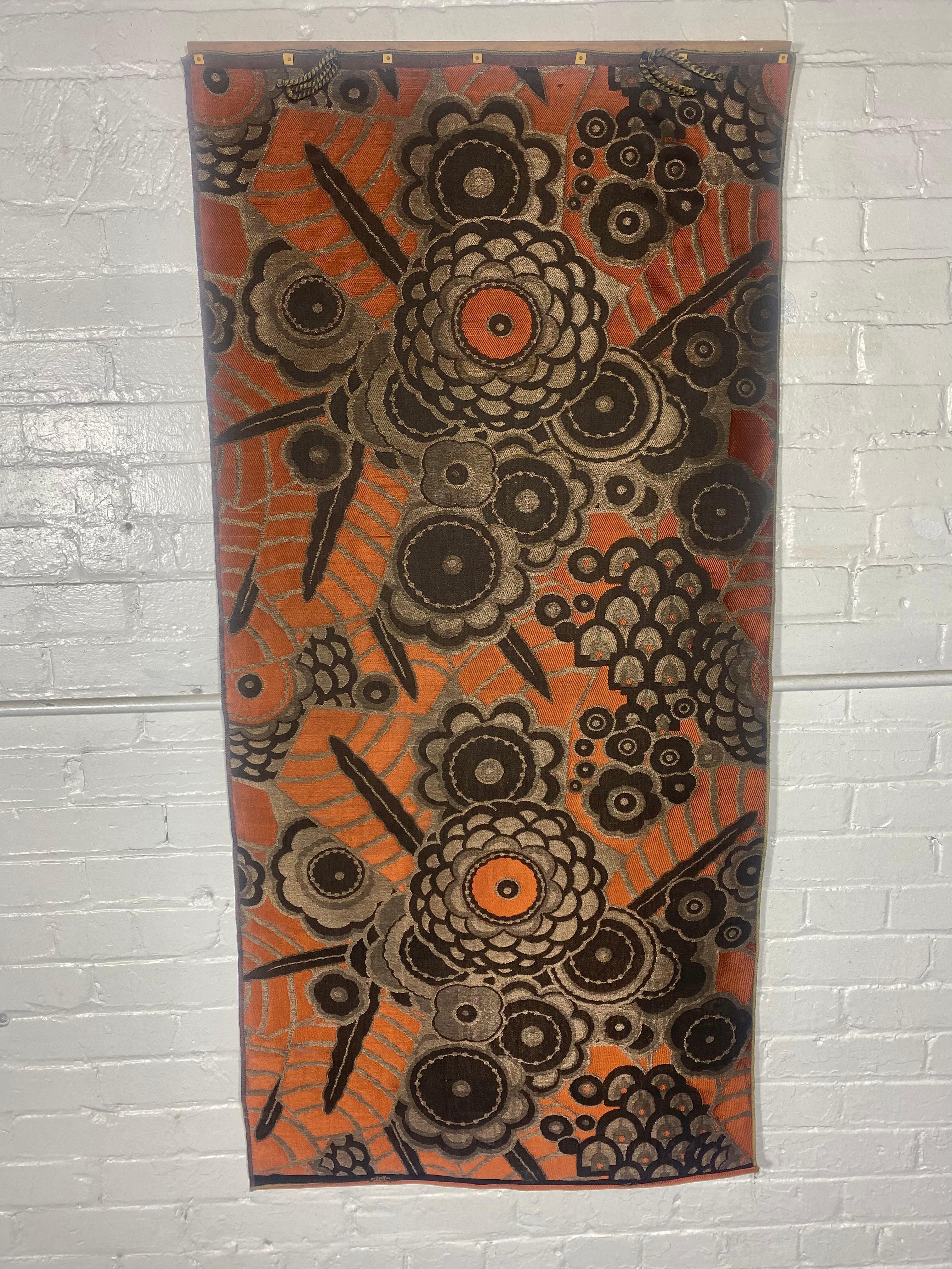 Stunning Art Deco Silk Tapestry / Weaving attr to Paul Poiret /Atelier Martine 2