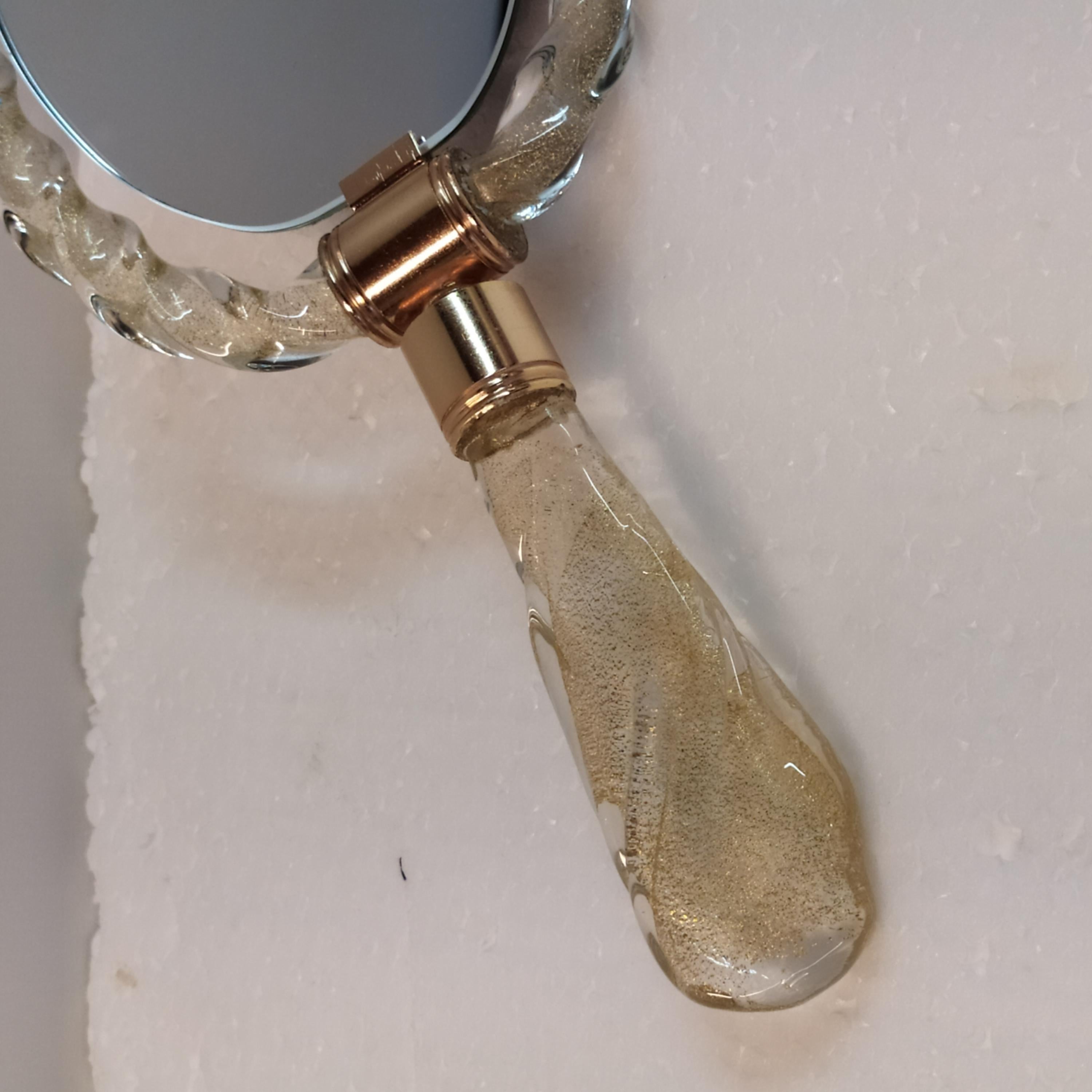XXIe siècle et contemporain Superbe miroir de table en verre de Murano de style Art déco en vente
