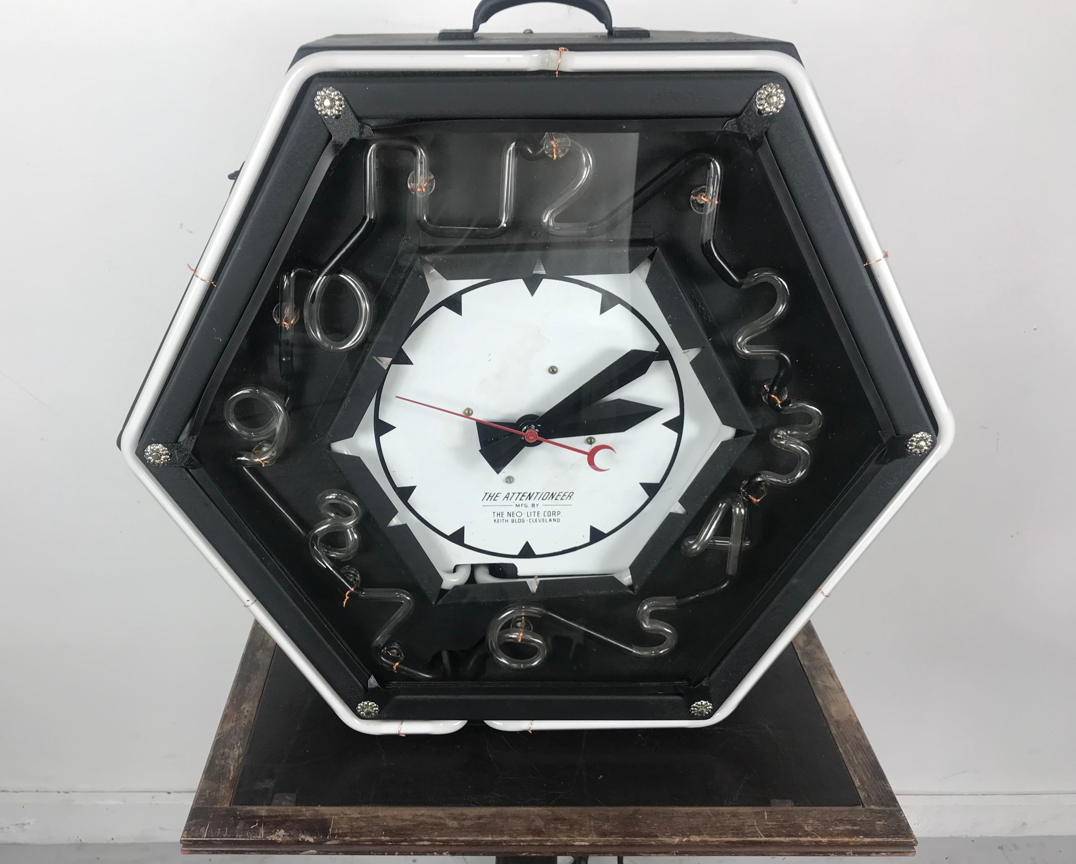Stunning Art Deco Style Neon Number, Neon Clock, 
