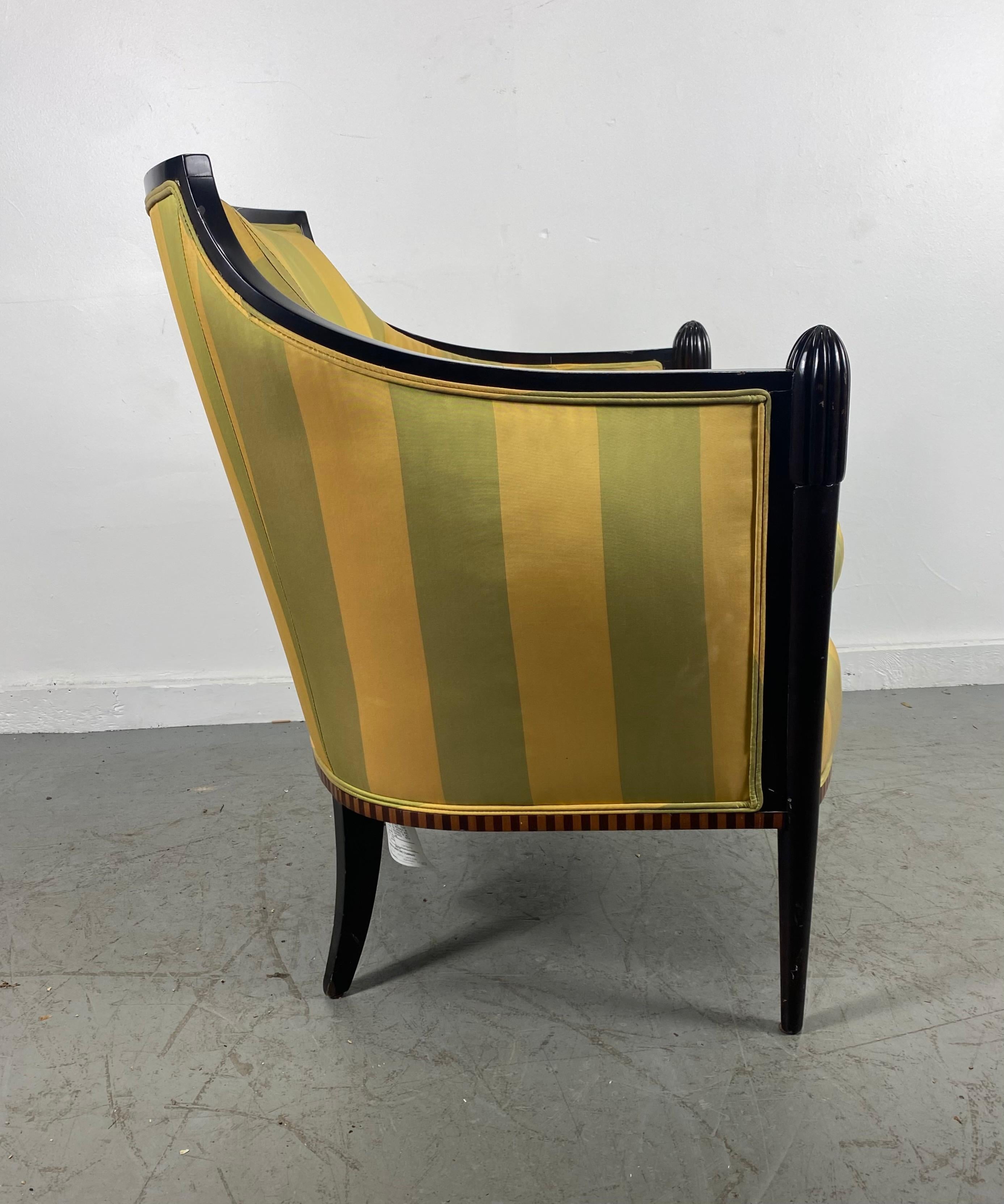 Fin du 20e siècle Superbe fauteuil de salon de style Art déco par Baker Furniture d'après Paul Follot