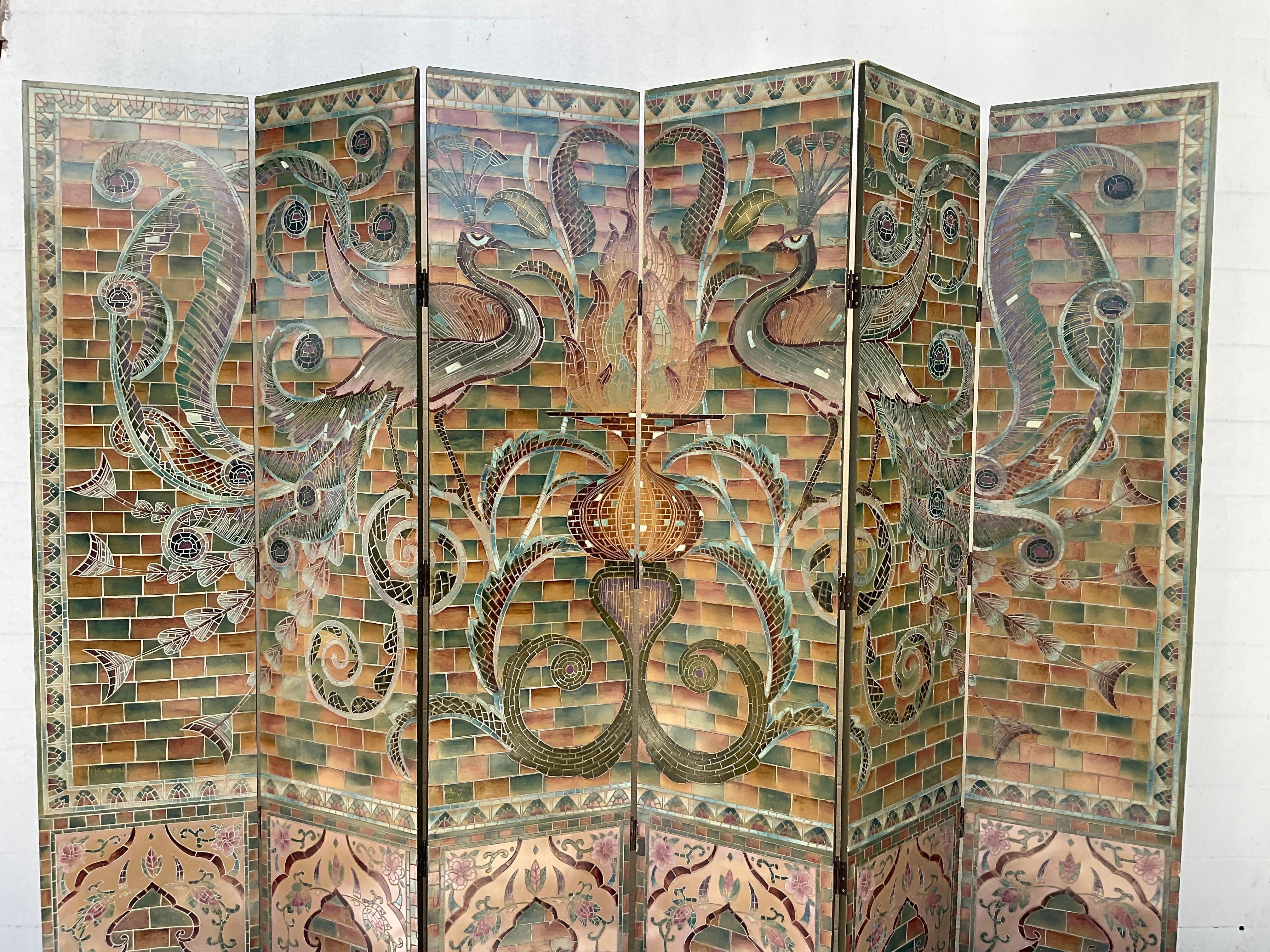 Stunning Art Deco Style Six Panel Screen For Sale 3