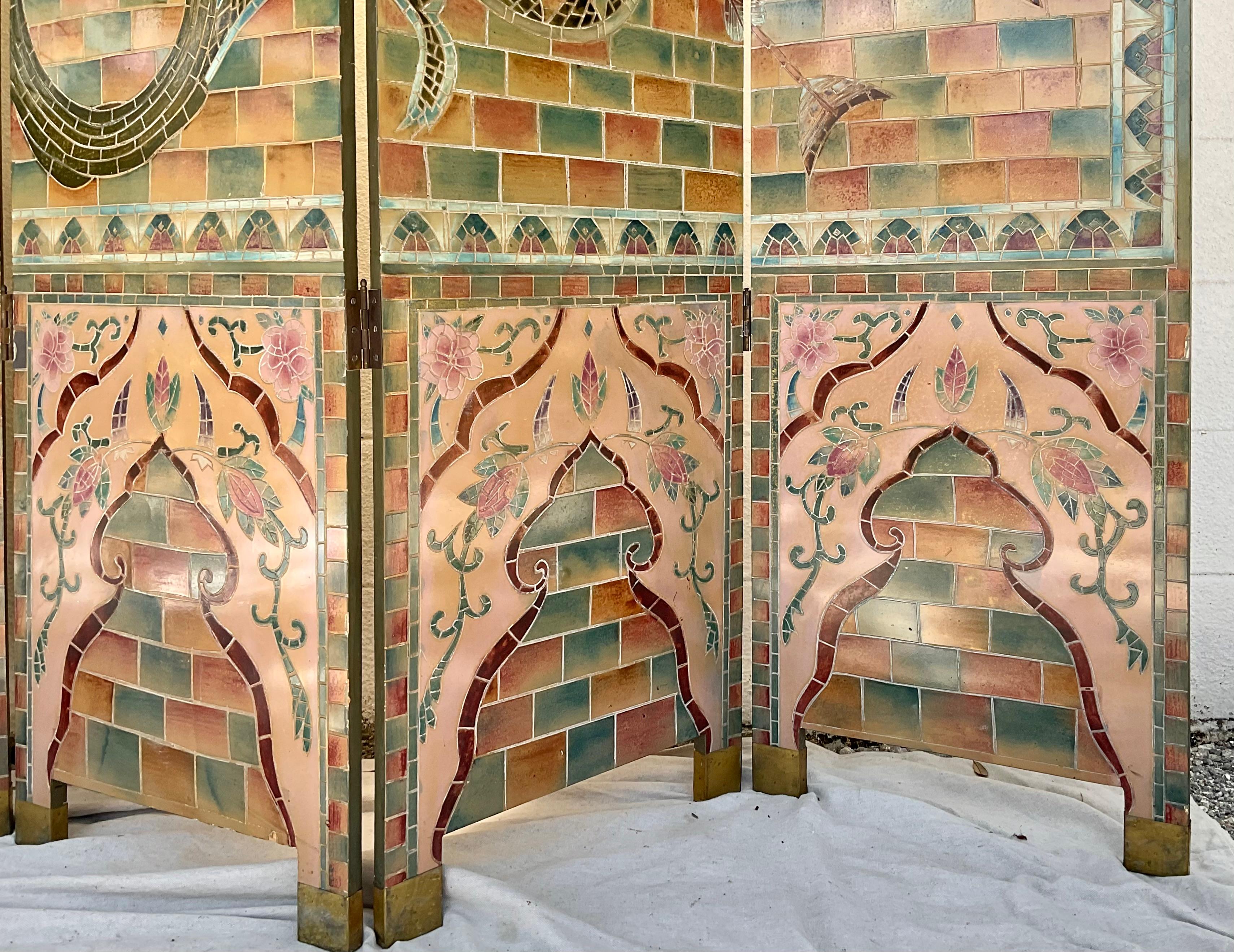 Wood Stunning Art Deco Style Six Panel Screen For Sale