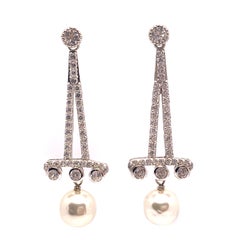 Stunning Art Deco Style with Glass Pearl Drop Earrings
