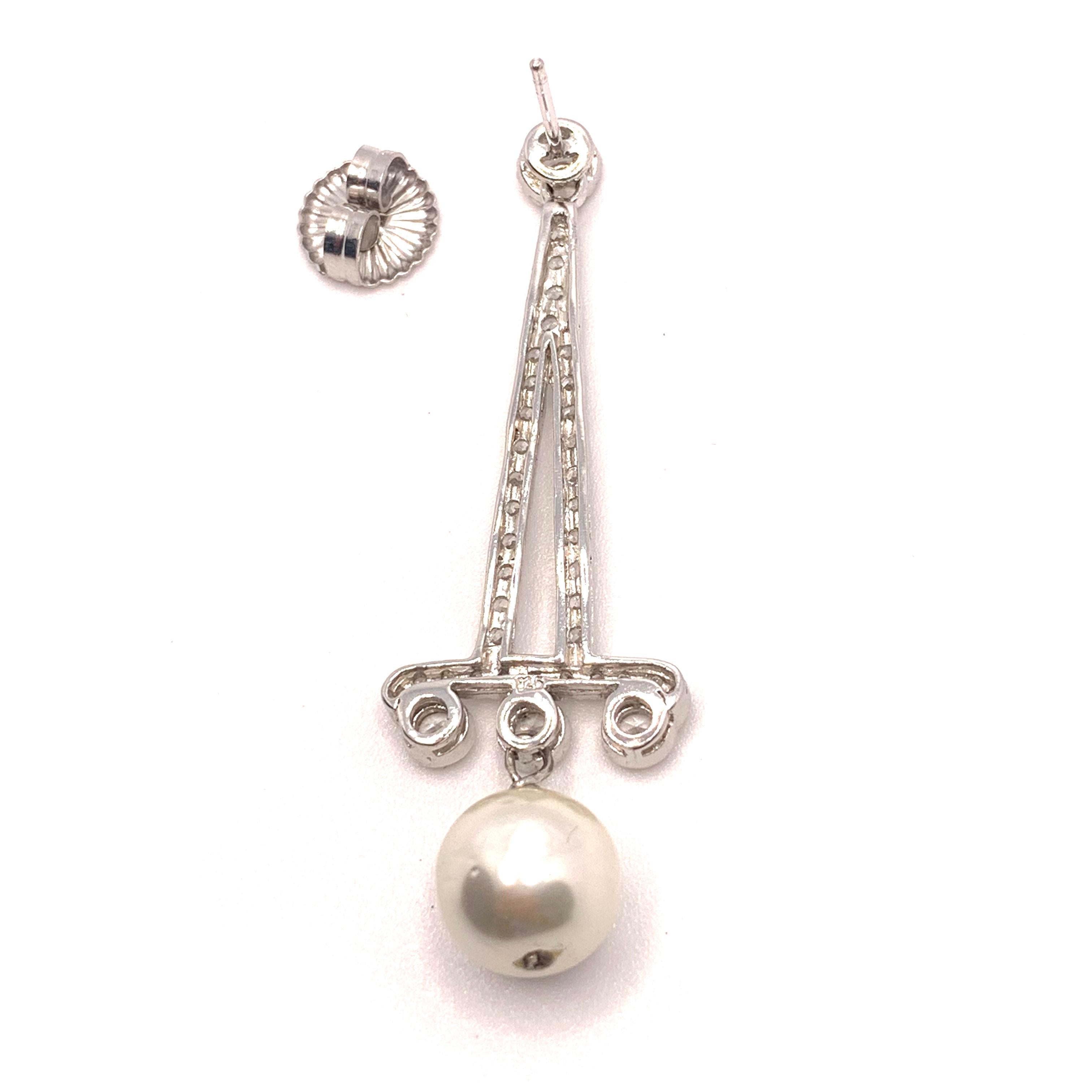 pearl art deco earrings