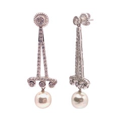 Stunning Art Deco Style with Glass Pearl Drop Earrings