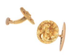 Stunning Art Nouveau 18 Karat Yellow Gold Cufflinks, 1900s