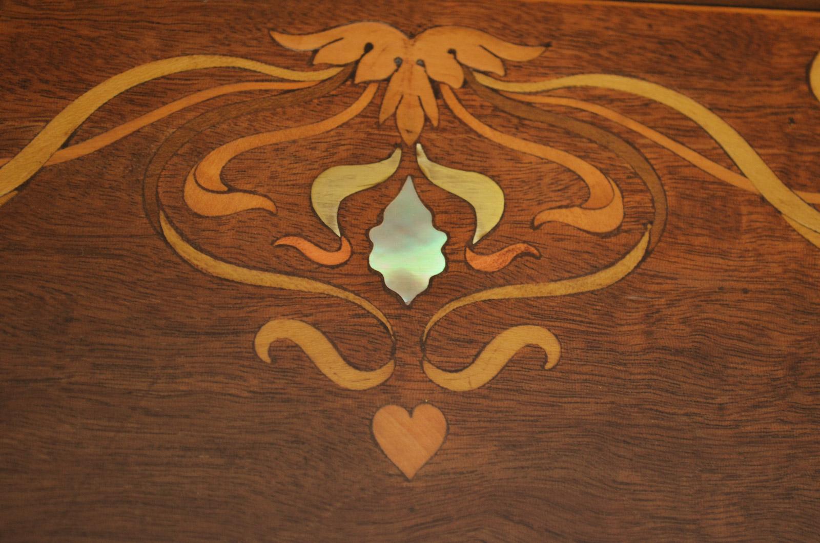 English Stunning Art Nouveau Card Table