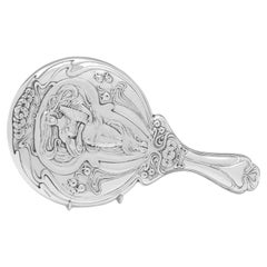 Antique Stunning Art Nouveau Period & Design Hand Mirror - Hallmarked in 1903