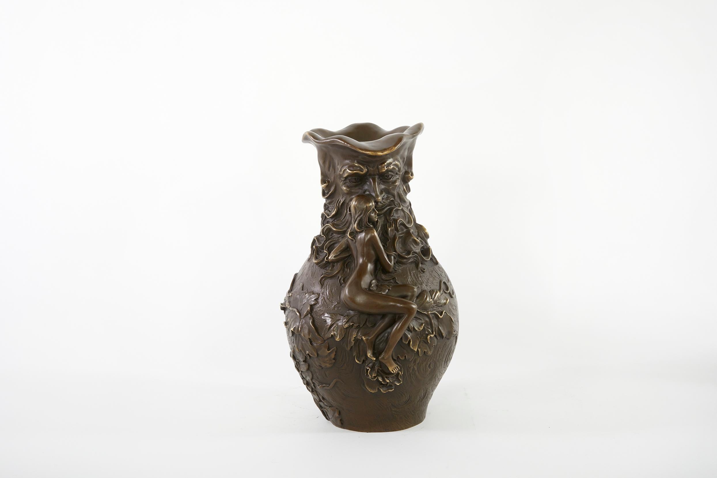 Atemberaubendes Bronzestück / Vase im Jugendstil im Angebot 1